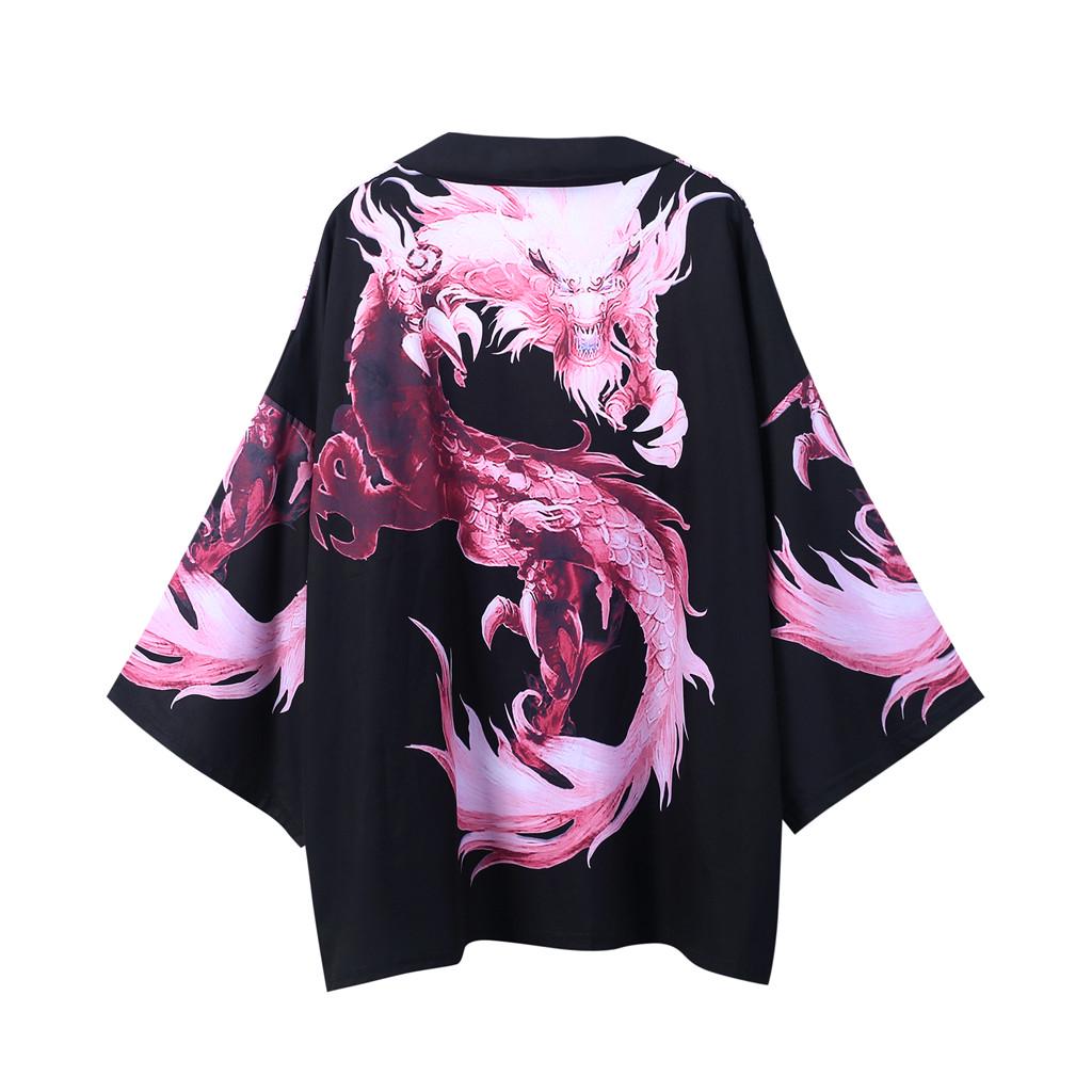 Летние японские кимоно с рукавами с пятью точками, мужские и женские плащи, куртка, блузка