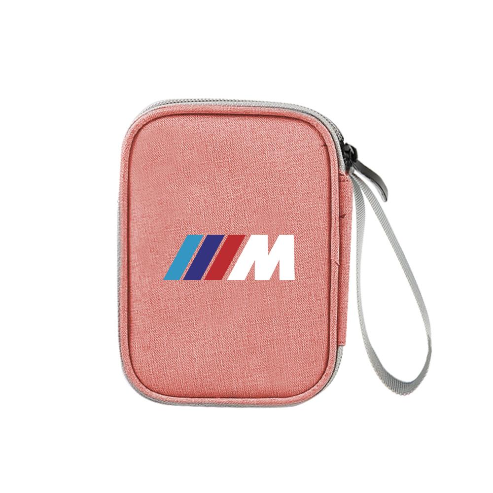 For BMW M Performance Logo Emblem Portable Car Travel Key Driver's License Earphone USB Storage Bag Waterproof Oxford Organizer XN9