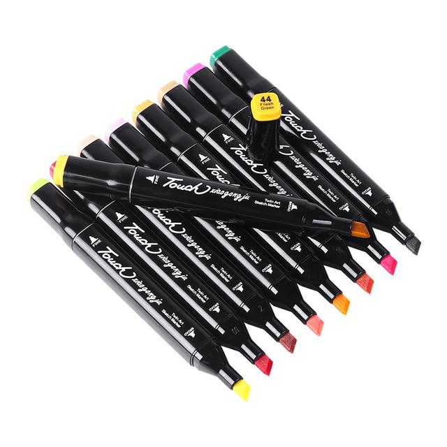 30/40/60/80 Color Art Marker Set Dual Headed Artist Sketch Manga Marker Professional Felt-Tip Oily Twin Brush Pen Art Supply