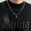 Хип-хоп циркон звезда двухслойное ожерелье для мужчин и женщин трендовый шарм титановая сталь кулон цепь унисекс ювелирные изделия оптом