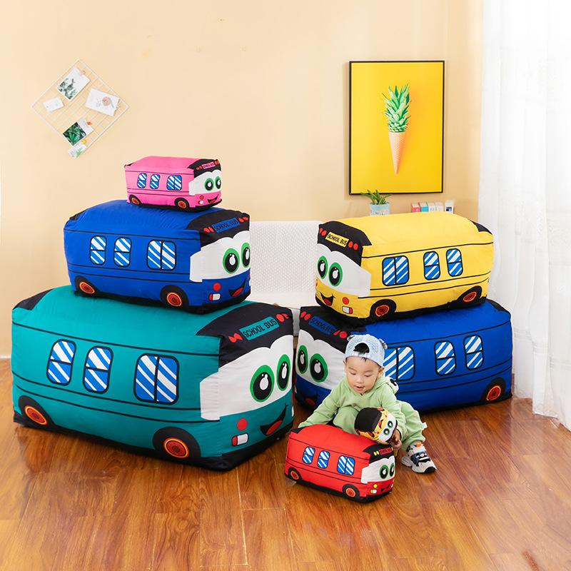 Cartoon Print Car Bus Pillow Plush Toy Children'S Doll Birthday Gift Boy Rag Doll