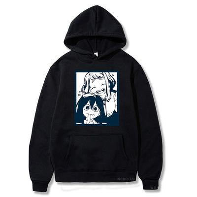 Горячие толстовки с капюшоном My Hero Academia в стиле аниме OCHACO URARAKA Asui Tsuyu Unisexga Clothing Graphic Kawaii Print Hooded Tops Harajuku Sweatshirts