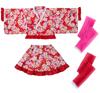 [ReliBeauty] Yukata Dress for Children, Girls, Separate, Lace, Ruffles, 100% Cotton, Fireworks Festival, Summer Festival, Stylish, Cute, Heiko Obi