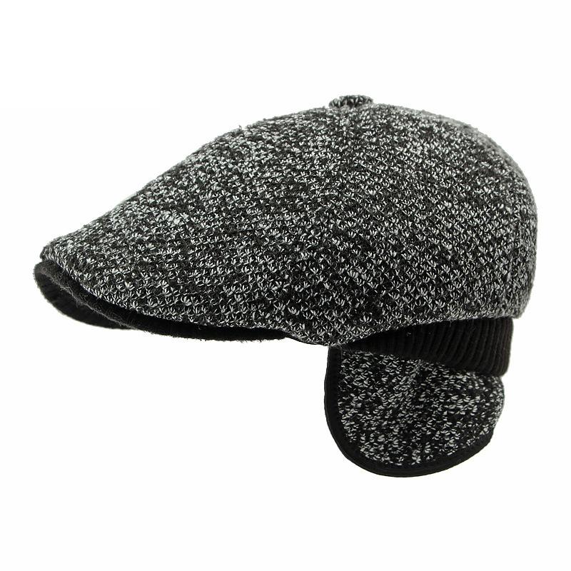 Шерстяная шапка для мужчин среднего и пожилого возраста, осенне-зимняя кепка, толстый теплый бархатный берет, защита ушей, кепка с козырьком