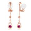 Серьги с рубинами Free bird для розового гипоаллергенного 925 июля Популярные рождественские подарки для женщин, золото, металлы, серебро, безболезненные, камень по месяцу рождения, серьги,