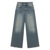 Women's Casual Loose Fit Wide Leg Denim Jeans with Slant Pockets for Everyday Wear