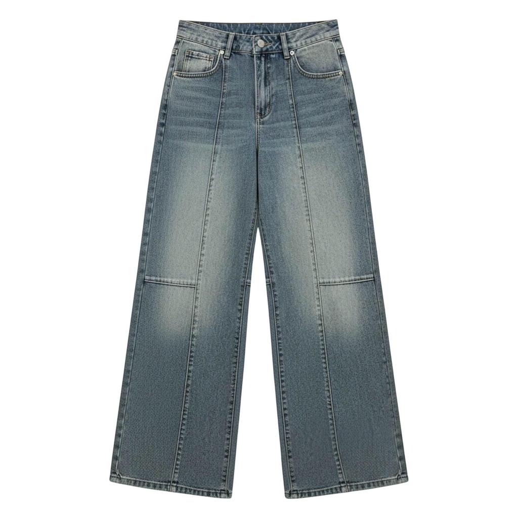 Women's Casual Loose Fit Wide Leg Denim Jeans with Slant Pockets for Everyday Wear