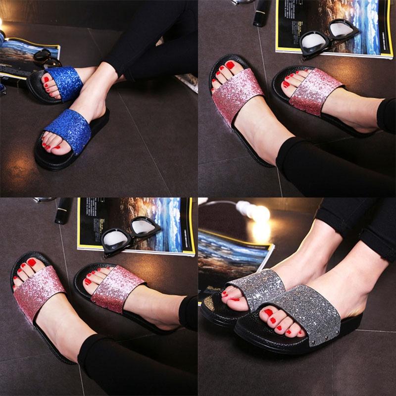 Elegant Sexy Open Teen Slides For Women With Premium Quality Glitter Platform