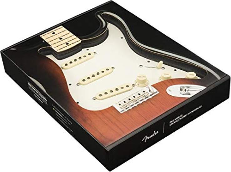 Fender Гитарные детали Strat Parchment 11 Hole PG Pre-Wired Pickguard, Tex-Mex SSS,