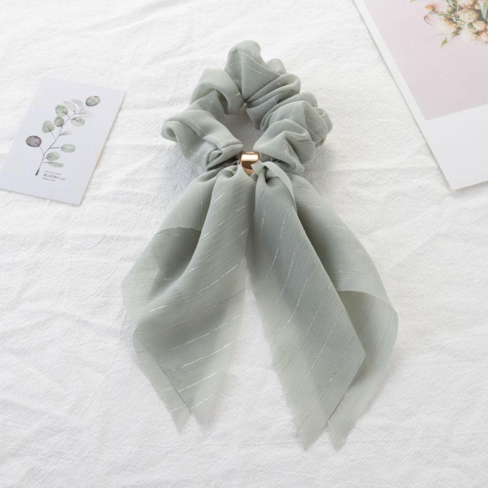 Женские длинные резинки для волос с бантом из ленты для девочек, держатели для хвостиков, повязки на голову из веревки, новые шифоновые кружевные петли для волос