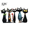 Easy Peel Glass Decals Halloween Cartoon Black Cat Static Sticker, PVC Window Decorative Removable Murals Decal, Waterproof Clings for Living Room