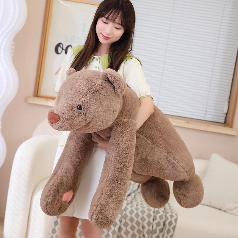 Милая лежащая кукла-медведь, плюшевая игрушка, кукла белого медведя, домашняя подушка для дивана, детская успокаивающая кукла для сна