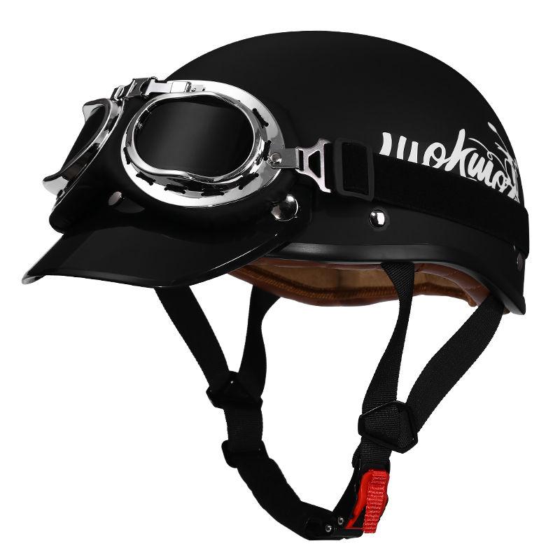 Retro Motorcycle Helmet, Men's Four Season Pedal Cruising Scoop Helmet, Safety Helmet, Women's Electric Half Helmet