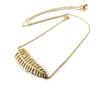 Les Trésors De Lily [N6229] - Gold Plated 'Navajos' Necklace (feather) - 38x13 Mm