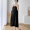 Versatile Plus Size Pleated Maternity Two-Piece Slip Dress