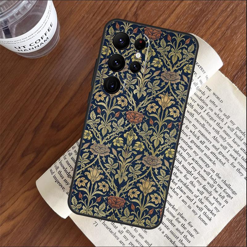 Чехол William Morris Для Samsung Galaxy S26 Ultra S24 S23 S22 S21 S25 Ultra S10 S20 Plus S25 FE Чехол Coque
