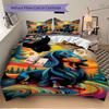 3pcs Dachshund Art Print Duvet Cover Set, Cover For Bedroom Guest Room (1 Duvet Cover + 2 Pillowcase, Without Quilt),  yy250922129