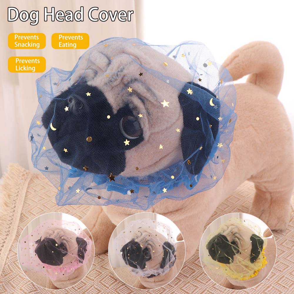 Face Cover Dog Anti-Eating Headgear Anti-accidental Dog Protective Veil for Outdoor Use
