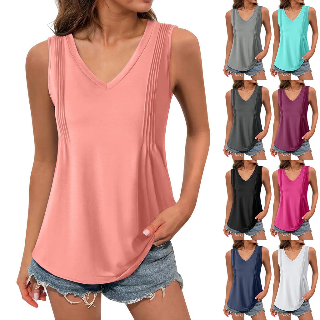 Women's Girl Tank Top Solid Color Casual Top Tank Tops For Women Loose Fit Sleeveless Tops Flowy