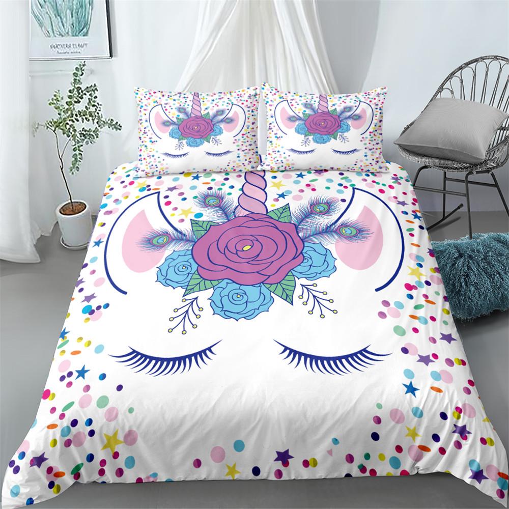 Popular Unicorn Duvet Cover Set Single Twin Double Queen King Super King Size Bed Linen Set