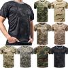 Erkaklar Harbiy Taktik Kamuflaj Camo Futbolka Armiya Jangovar Yozgi Mushakli Mayka Top