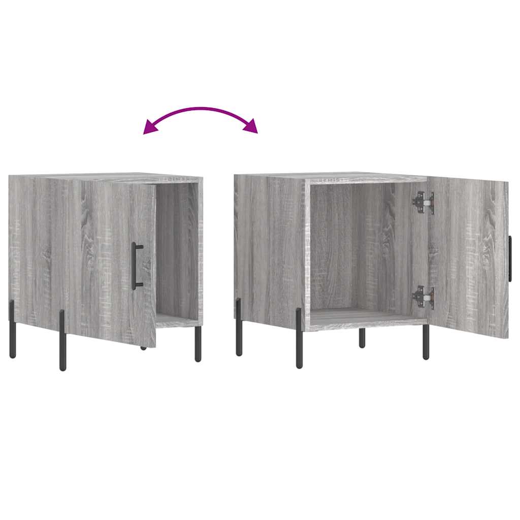 Nightstands 2 pcs Grey Sonoma 40x40x50 cm Particleboard