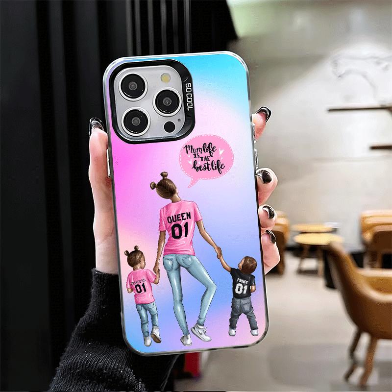 Чехол для телефона с дизайном "Мама и ребенок", ударопрочный, для iPhone 17 Air 16 16E 15 Pro Max 14 Plus 13 Mini 12, задняя крышка, защита от падений, забавный