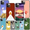 Cartoon Cute Goose Game Case For Iphone 14 11 13 Pro Max 12 Mini Xr 7 8 Plus Se 2020 Xs 6 6s +5 5s Coque Black Soft Phone Cover