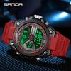 Sanda Men's Large Dial Multifunctional Waterproof Sports Watch with Alarm