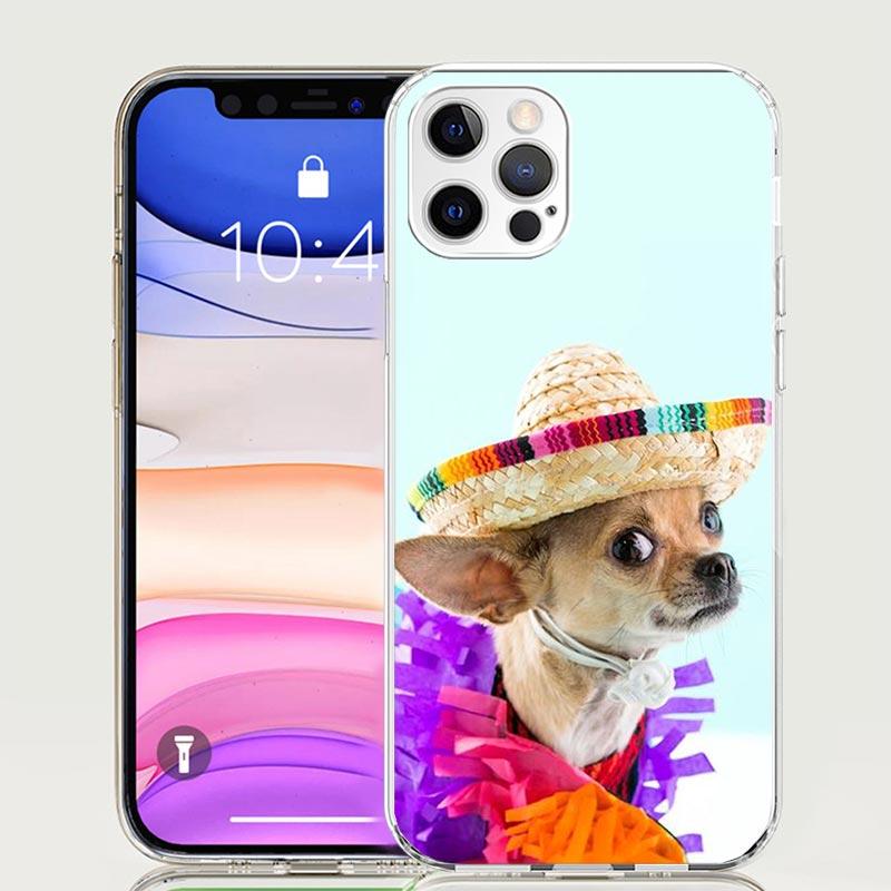Чехол для телефона с щенком чихуахуа и чашечными собаками для Apple iphone 16 15 14 13 12 Mini 11 Pro Max 16E X XS XR 7 Plus 8 + SE 2020 Tren