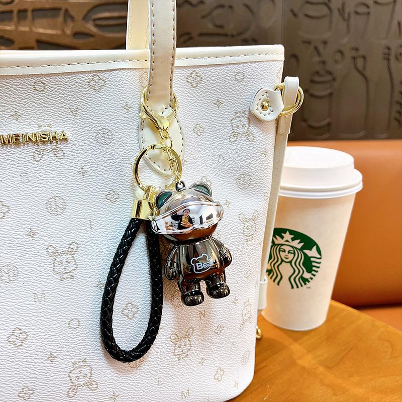 Креативный красочный светодиодный брелок в виде медведя-панка – гальванизированный ночник-подвеска для сумки в подарок