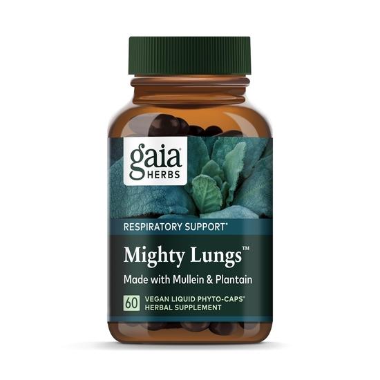 Gaia Herbs Mighty Lungs - Lung Support Supplement To Help Maintain Overall Lung - Plantain, Schisandra & Elecampane - 60 Vegan Liquid Phyto-Capsules