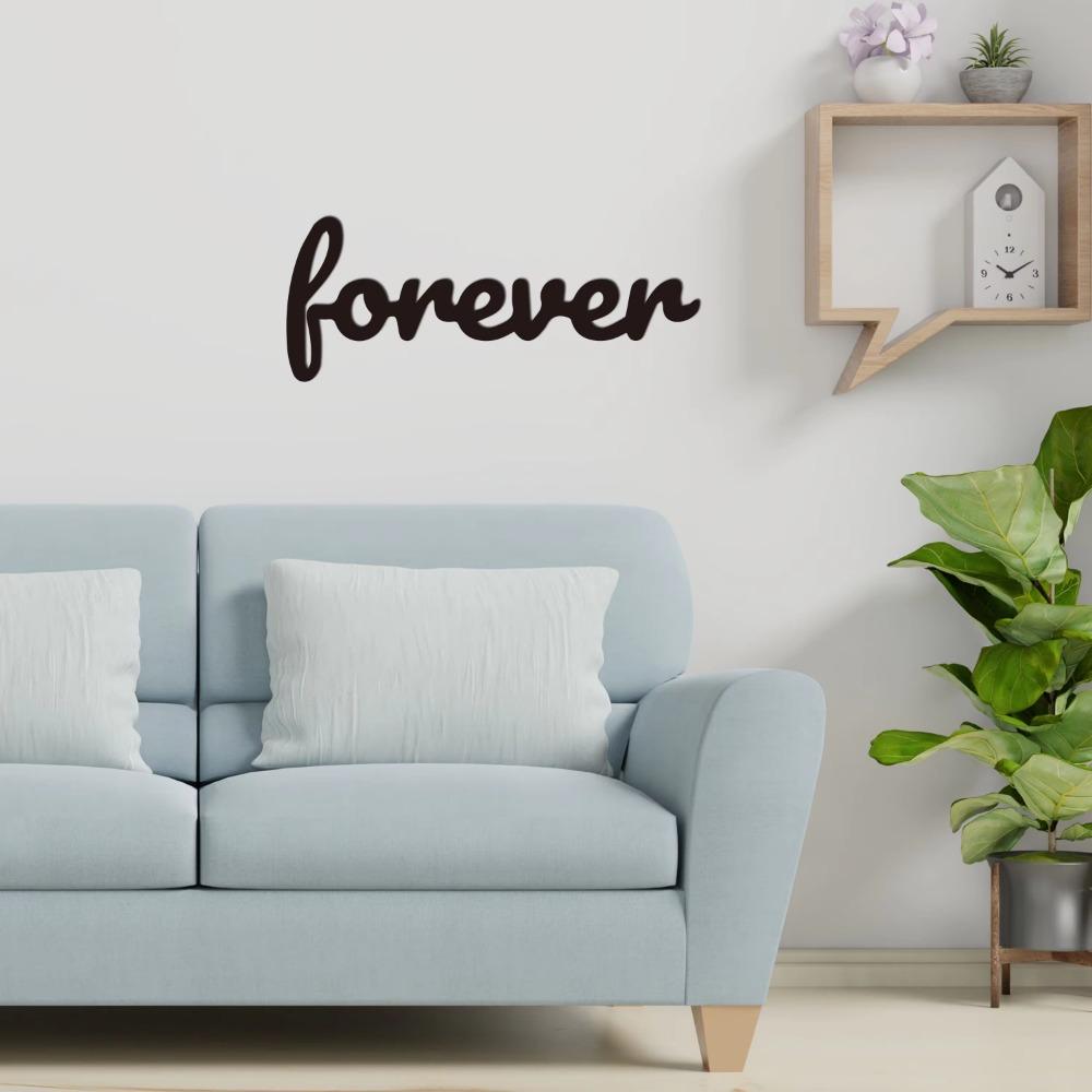 Forever Sign Курсивное слово настенное искусство Элегантный курсивный дизайн Идеальный свадебный подарок Фермерский дом и индивидуальный декор Стильное настенное искусство