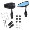 Motorcycle Bar End Mirrors Aluminium Alloy Blue Lenses 360 Degree Adjustable Anti Glare Rearview