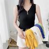 Summer Women Plus Size Sleeveless Ice Silk Vest Solid V-Neck Crop Top Loose Elastic Top
