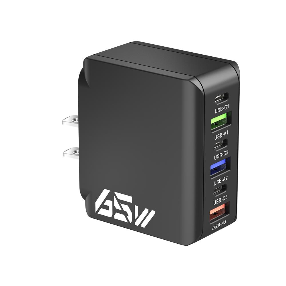 Total 65W Fast Charging USB Type C Charger 6 Ports Quick Charge 3.0 Adapter For Samsung Xiaomi iPhone Mobile Phone Wall Chargers