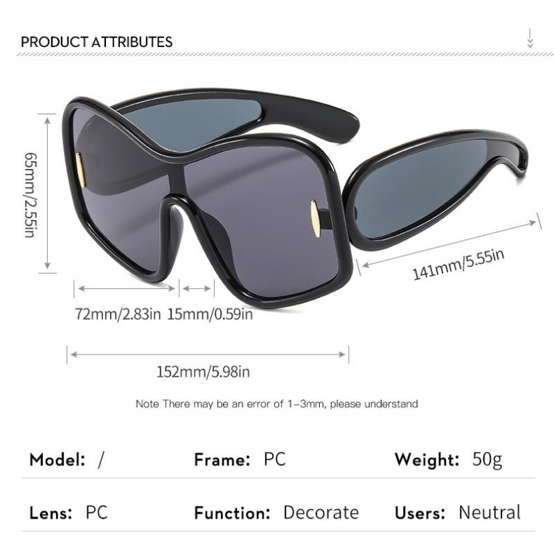 Non-polarized Oversized One-Piece Shield Sunglasses Women Luxury Brand Punk Square Eyewear Vintage Big Frame Rivets Sun Glasses for Men Goggle