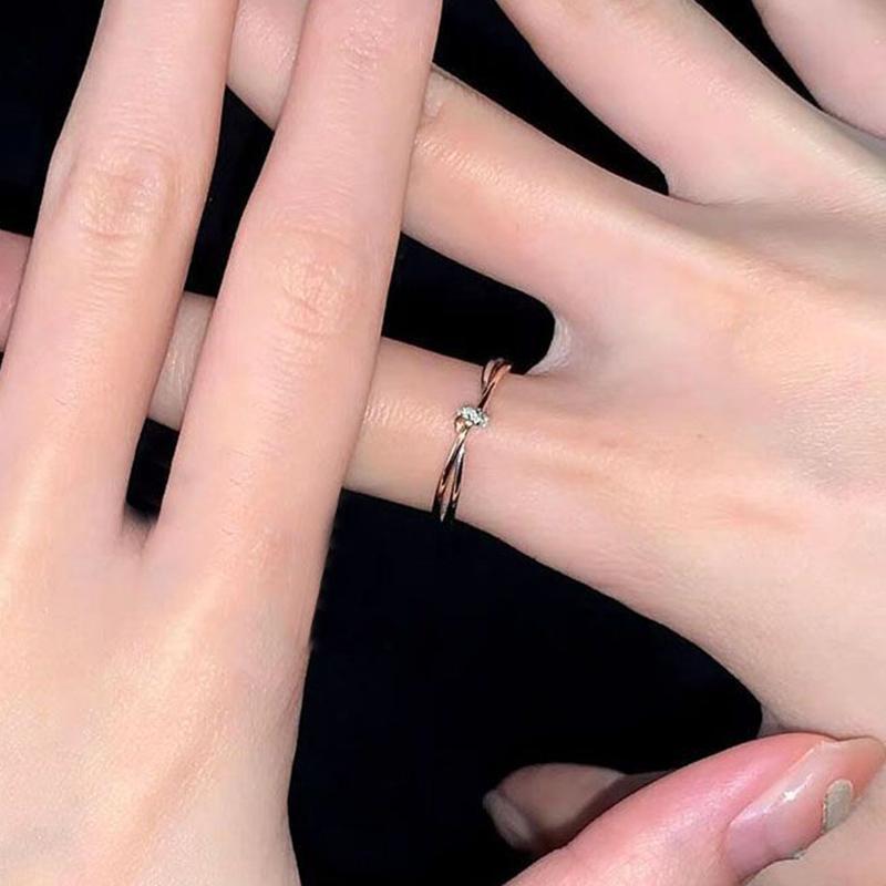 Romantic Couple Rings For Women Men Promise Couple Ring Valentine'S Day Gift Niche Design Sense High-End Light Luxury Simple Gif