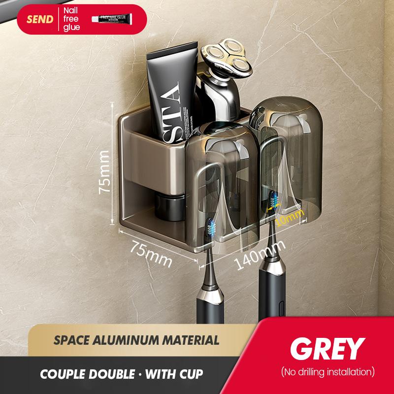 Стойка для хранения зубных щеток, настенная, для ванной комнаты, неперфорированная, железная, для хранения электрических зубных щеток, набор для хранения чашек