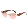 New irregular European and American sunglasses women's tide frameless sunshade outdoor travel street cat eye sunglasses