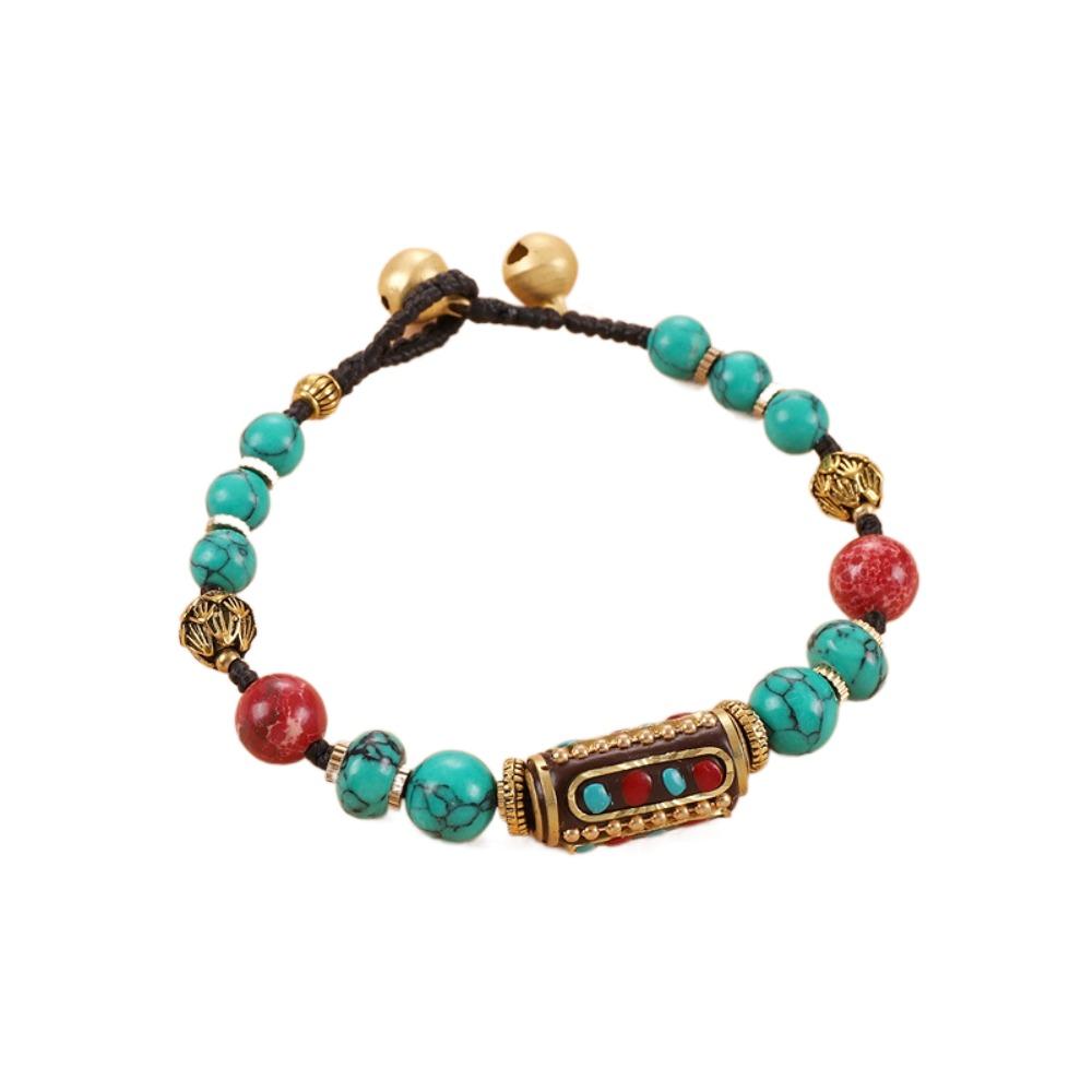 Красочный браслет в тибетском стиле, ретро-браслет из бисера, модный браслет в стиле бохо, ювелирные изделия