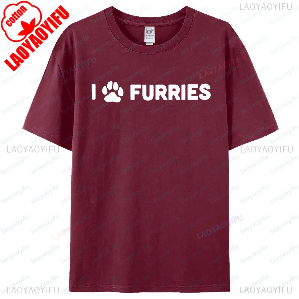 Furry Fandom Shirt Unisex Funny Furry TShirt FURRIES Contracted Design Tshirt Daily Life Casual Men Women Cotton Short Sleeve