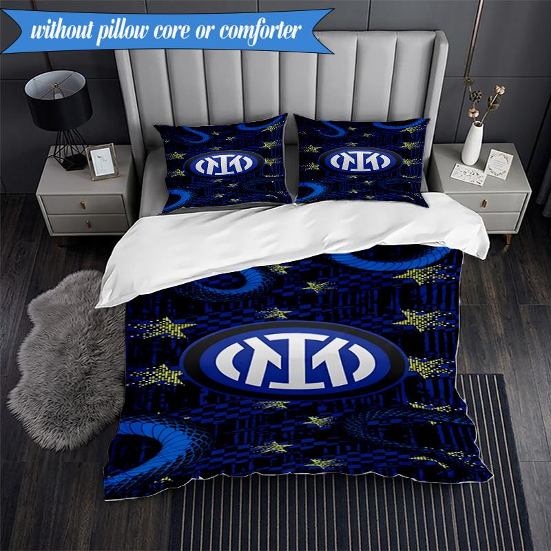 3PCS F.C. Internazionale Milano Printed Soft Bedding Set,Including 1pc Duvet Cover And 2pcs Pillowcases Perfect for Bedroom, Dormitory, Fan gift