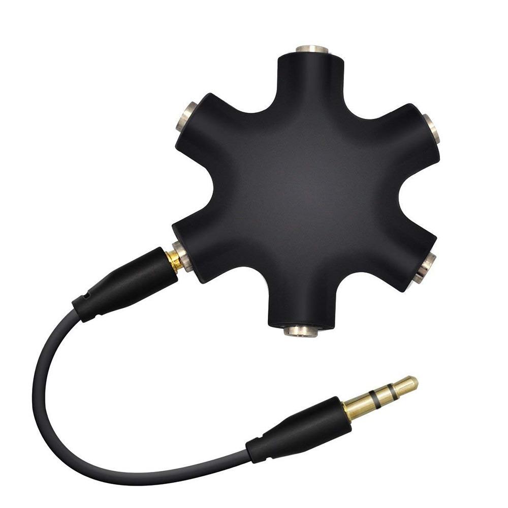 1Pcs 1 Male to 5 Female 3.5mm Audio Headphone Splitter Phone Laptop MP3 Player