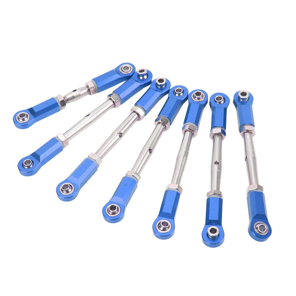 7pcs RC Tie Rod Set Aluminum Alloy Durable Convenient Metal RC Car Link Rod Set for Traxxas 1 10 RC Short Truck Blue