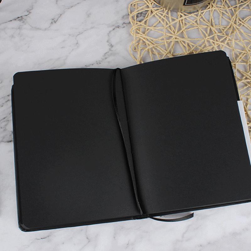 A5 Creative Hardcover Notebook,Planetary Series Cover All Black Cardboard 96sheets/Book,Writing Diary Office Study Supplies