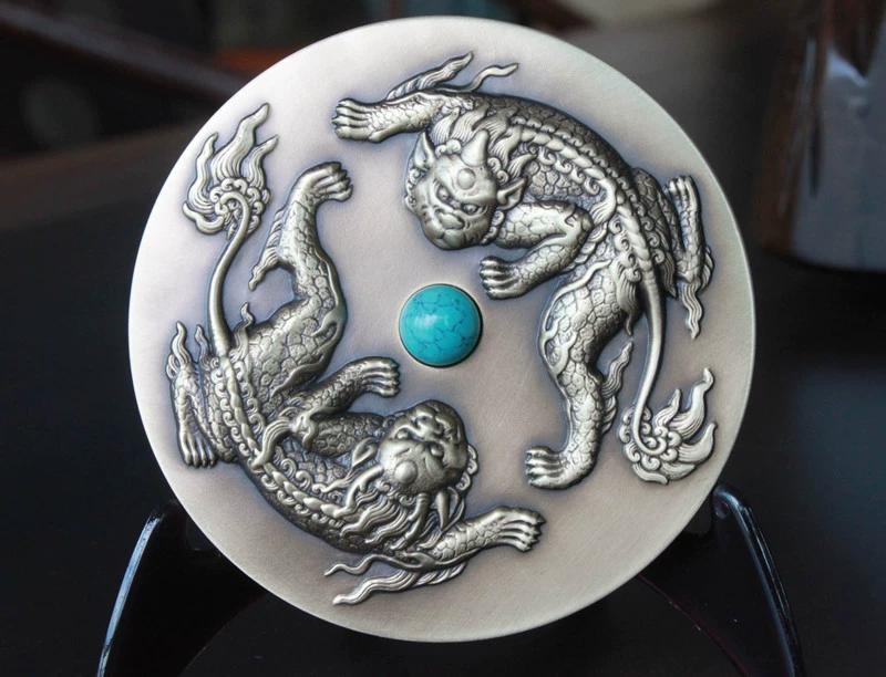 Изысканный винтажный памятный медальон из чистой меди и бронзы