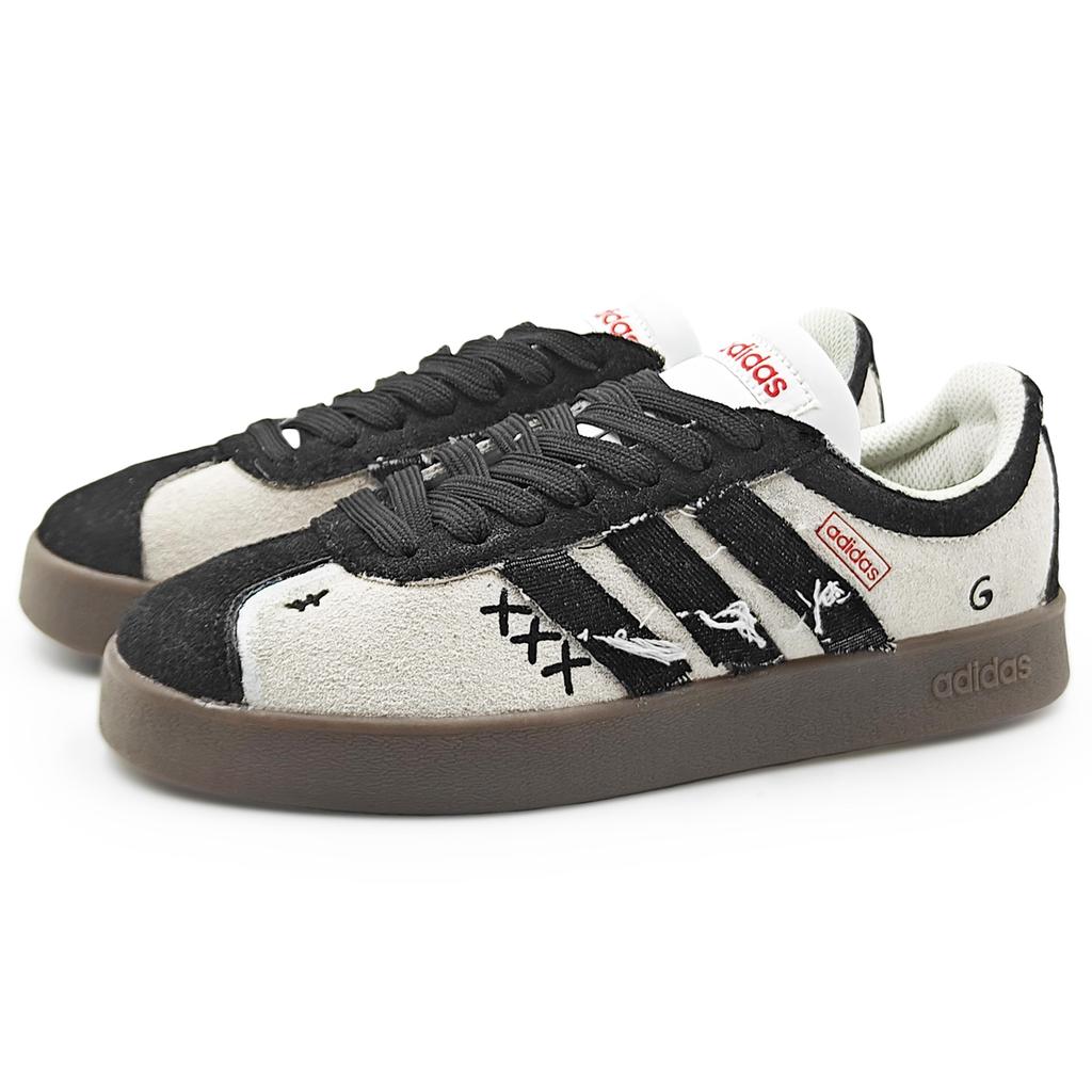 Adidas Neo VL Court 2.0 Lifestyle Cushioning, Wear Resistant Low top Skateboard Shoes Unisex Black Gray HQ1802(Team1284- S)