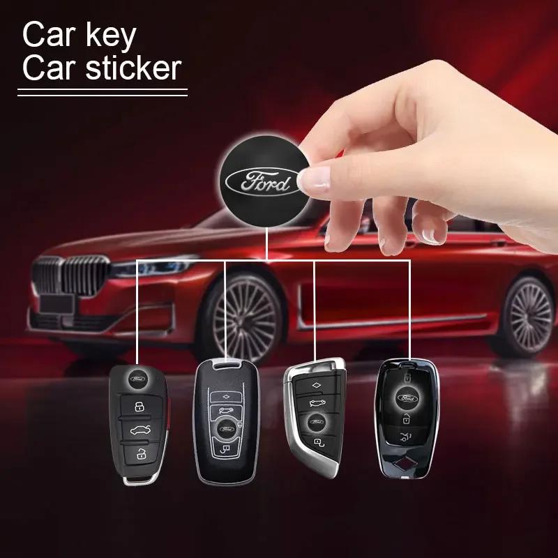 New 2026 Car Sticker 10Pcs 14mm Car Logo Remote Control Key Badge Stickers For Ford Focus 2 3 mondeo mk3 ranger fusion mustang f
