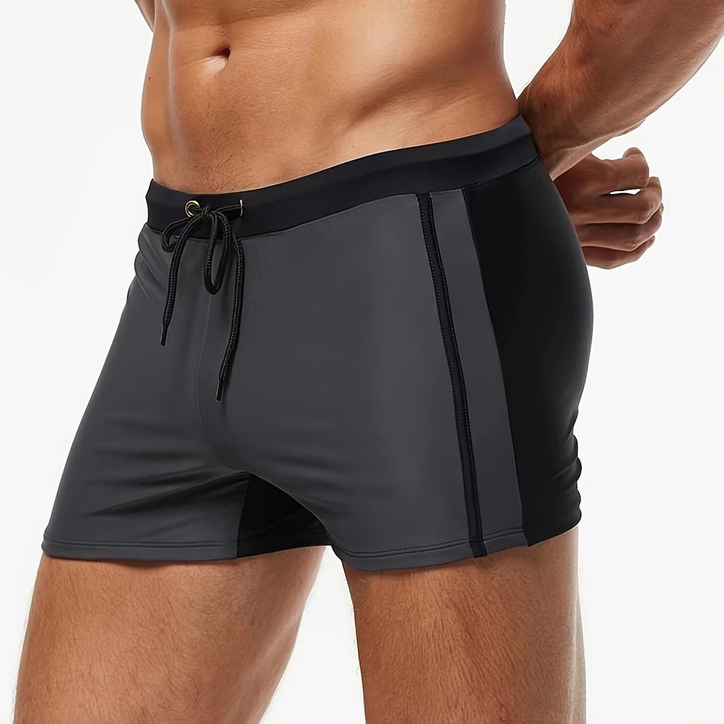 Sports Men's Boxers Plain Stitching Comfortable Fashion Lace-up Swimming Shorts Men